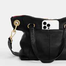 Load image into Gallery viewer, Daniel Medium- Black/ Gold with Red Zipper