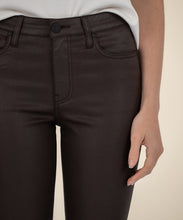 Load image into Gallery viewer, Kelsey Coated High Rise Ankle Flare-Chocolate