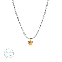 Load image into Gallery viewer, Petite Mixed Metal Heart Necklace