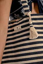 Load image into Gallery viewer, Striped Braided Woven Tote Bag