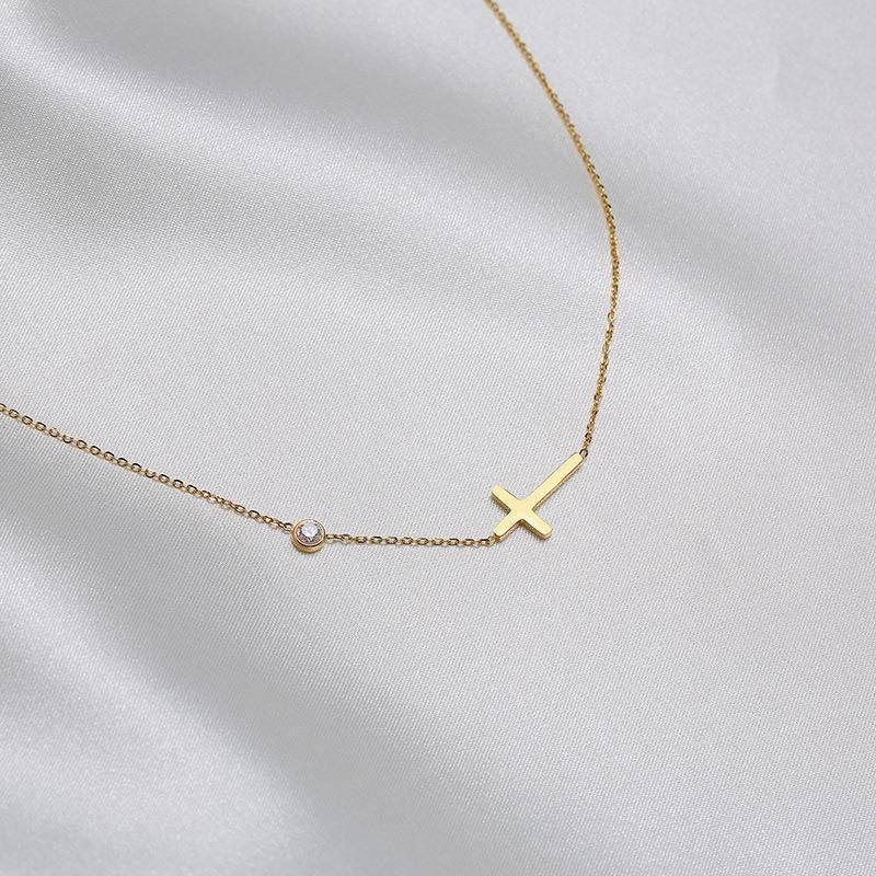 Side Cross Necklace