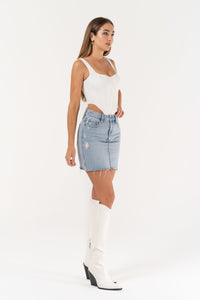 Light Wash Denim Skirt