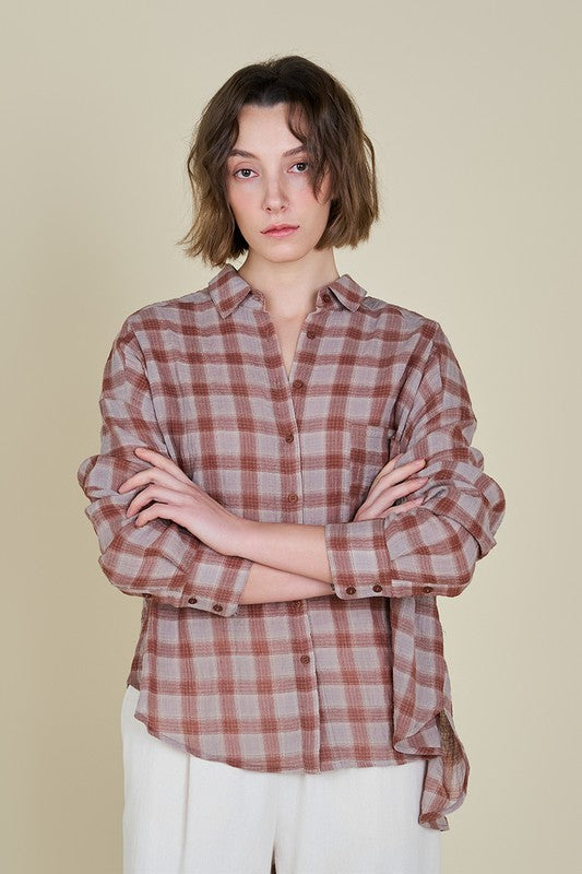 Kayla Plaid Top