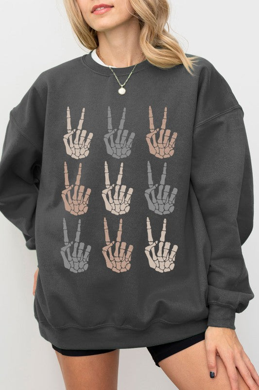 Skeleton Peace Crewneck