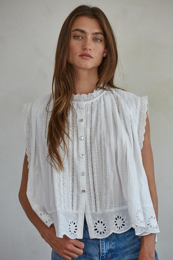Adva Eyelet Button Down