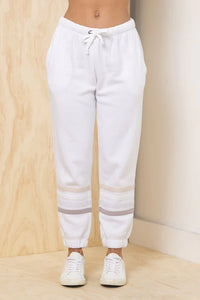 Striped Burnout Fleece Jogger