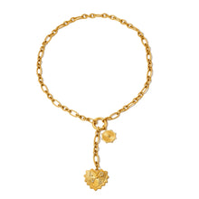 Load image into Gallery viewer, Sunburst Heart Double Pendant Necklace

