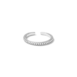 Adjustable Pave Ring (Silver)