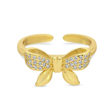 Load image into Gallery viewer, Adjustable Pave Bow Ring
