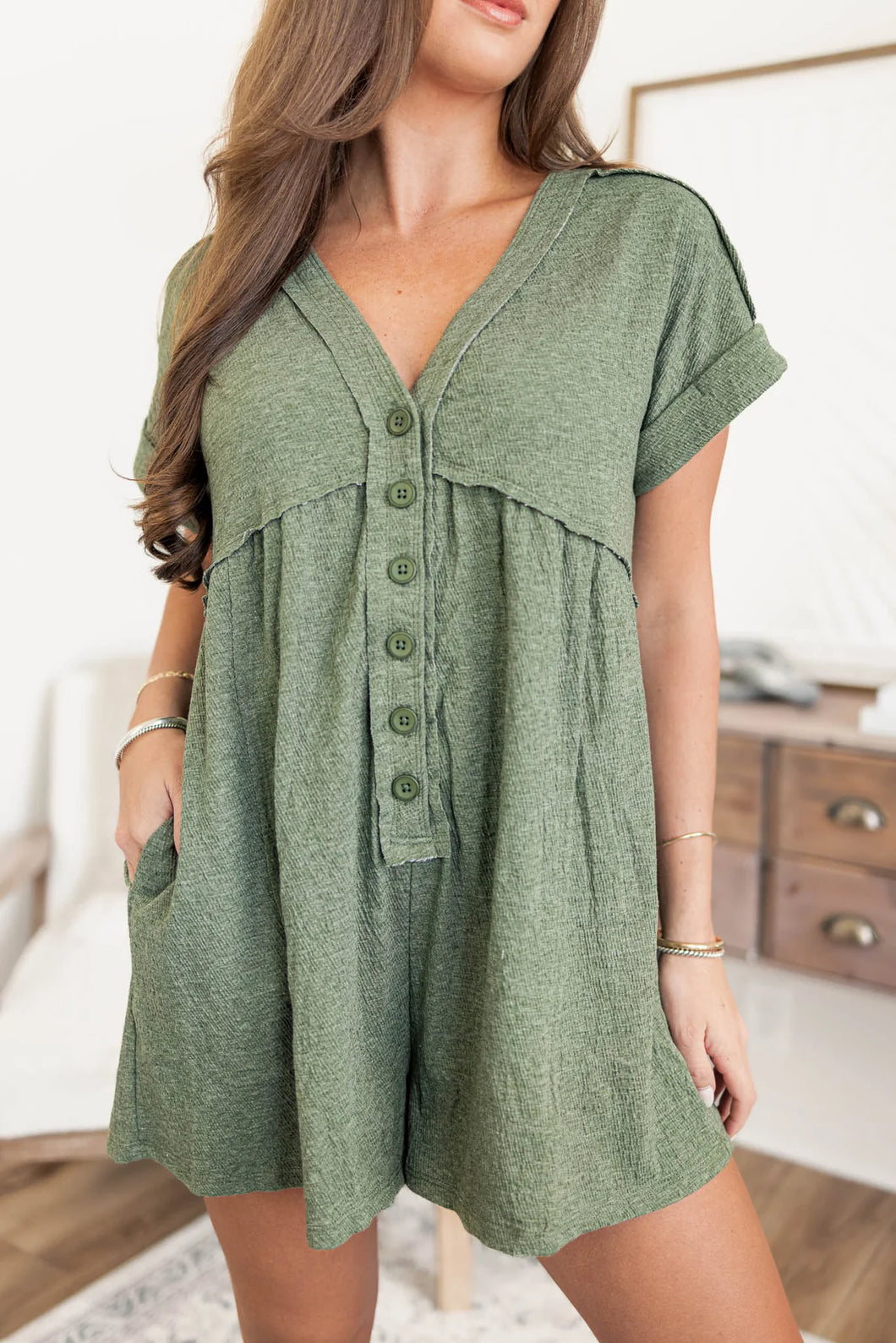 Olive Babydoll Romper