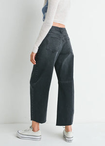 JBD Washed Black Barrel Jeans