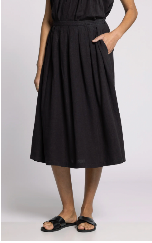 Lydia Pleated Linen Blend Skirt