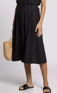 Lydia Pleated Linen Blend Skirt
