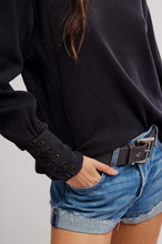 Load image into Gallery viewer, Lace Up Lapis Thermal Top
