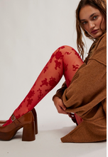 Load image into Gallery viewer, Flocked Floral TIghts
