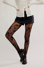 Load image into Gallery viewer, Flocked Floral TIghts

