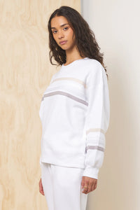 Striped Burnout Fleece Crewneck