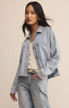 Load image into Gallery viewer, All Day Cropped Knit Denim Jacket
