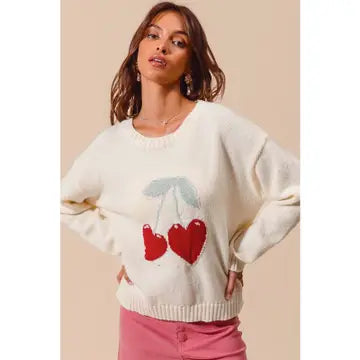 Heart Cherry Sweater