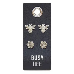 Leather Tag Earrings