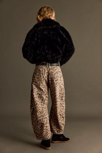 Good Luck Cheetah Barrel Jeans from Free People