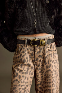 Good Luck Cheetah Barrel Jeans from Free People