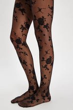 Load image into Gallery viewer, Flocked Floral TIghts
