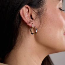 Load image into Gallery viewer, Mixed Metal Twist Hoop Earrings
