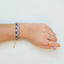 Load image into Gallery viewer, Navy &amp; White Paracord Bracelet (small)
