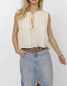 Free Rider Tie Front Top