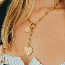 Load image into Gallery viewer, Sunburst Heart Double Pendant Necklace
